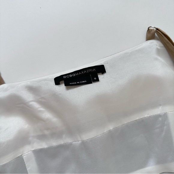 [SOLD] BCBG Maxazria Brown Tan Flare Summer Dress with sequin detail Size 6 - Picture 9 of 14